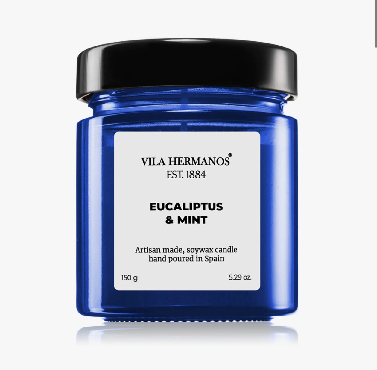 Apothecary Cobalt Blue Eucalyptus & Mint Candle